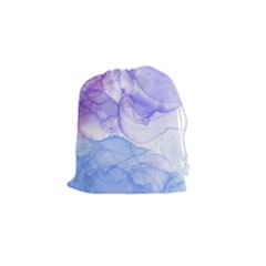 Purple And Blue Alcohol Ink  Drawstring Pouch (small) by Dazzleway