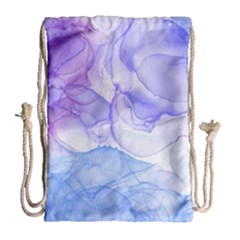 Purple And Blue Alcohol Ink  Drawstring Bag (large) by Dazzleway