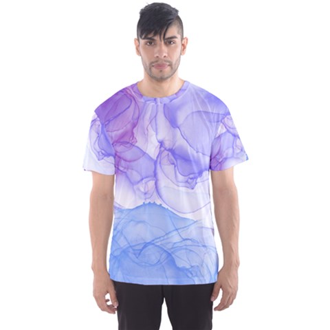 Purple And Blue Alcohol Ink  Men s Sport Mesh Tee by Dazzleway