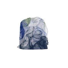 Blue Alcohol Ink Drawstring Pouch (small) by Dazzleway