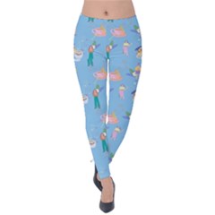Beautiful Girls With Drinks Velvet Leggings by SychEva