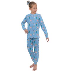 Beautiful Girls With Drinks Kids  Long Sleeve Set  by SychEva