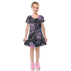 Punk Cyclone Kids  Short Sleeve Velvet Dress by MRNStudios
