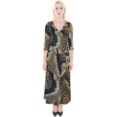 Leatherette Snake 2 Quarter Sleeve Wrap Maxi Dress by skindeep