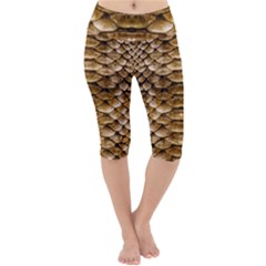 Reptile Skin Pattern 11 Lightweight Velour Cropped Yoga Leggings by skindeep