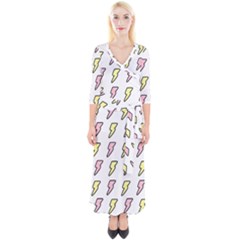 Pattern Cute Flash Design Quarter Sleeve Wrap Maxi Dress by brightlightarts