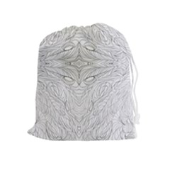Mono Repeats Drawstring Pouch (xl) by kaleidomarblingart