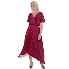 Cracked Leather 2 Cross Front Sharkbite Hem Maxi Dress by skindeep