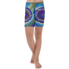 Swirls Kids  Lightweight Velour Capri Yoga Leggings by kiernankallan