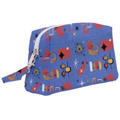 Blue 50s Wristlet Pouch Bag (large) by NerdySparkleGoth