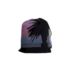 Sunset Coastal Scene, Montevideo Uruguay Drawstring Pouch (small) by dflcprintsclothing