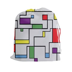 Colorful Rectangles Drawstring Pouch (2xl) by LalyLauraFLM