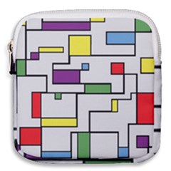 Colorful Rectangles Mini Square Pouch by LalyLauraFLM