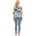 Colorful Rectangles Lightweight Drawstring Hooded Top View4