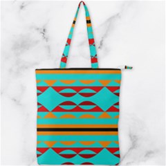 Shapes On A Blue Background Double Zip Up Tote Bag by LalyLauraFLM