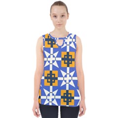 Shapes On A Blue Background                                                           Cut Out Tank Top by LalyLauraFLM