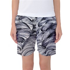 Monochrome Smudge Women s Basketball Shorts by kaleidomarblingart