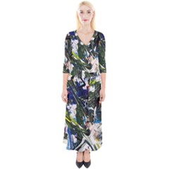 Snow In A City-1-1 Quarter Sleeve Wrap Maxi Dress by bestdesignintheworld