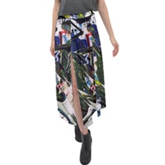 Snow In A City-1-1 Velour Split Maxi Skirt by bestdesignintheworld