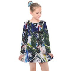 Snow In A City-1-1 Kids  Long Sleeve Dress by bestdesignintheworld