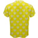 Purple Hearts On Yellow Background Men s Cotton Tee View2