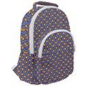Yellow Circles On A Purple Background Rounded Multi Pocket Backpack View2