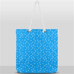 Halloween White Bars At Sky Blue Color Full Print Rope Handle Tote (large) by Casemiro