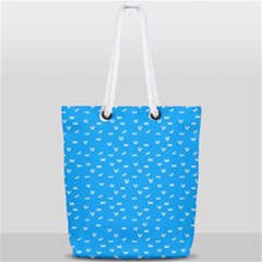 Halloween White Bars At Sky Blue Color Full Print Rope Handle Tote (small) by Casemiro