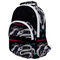 Snakeart Rounded Multi Pocket Backpack by Sparkle
