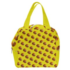 Vector Burgers, Fast Food Sandwitch Pattern At Yellow Boxy Hand Bag by Casemiro