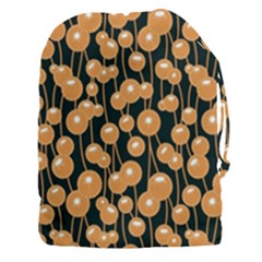 Orange Dandelions On A Dark Background Drawstring Pouch (3xl) by SychEva