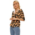 Orange Dandelions On A Dark Background Lightweight Drawstring Hooded Top View2