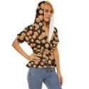 Orange Dandelions On A Dark Background Lightweight Drawstring Hooded Top View3