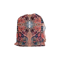 Abstract Marbled Patterns Drawstring Pouch (medium) by kaleidomarblingart