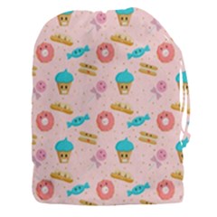 Funny Sweets With Teeth Drawstring Pouch (3xl) by SychEva