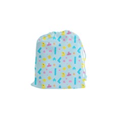 Arcade Dreams Blue  Drawstring Pouch (small) by thePastelAbomination
