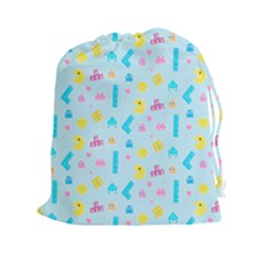 Arcade Dreams Blue  Drawstring Pouch (2xl) by thePastelAbomination