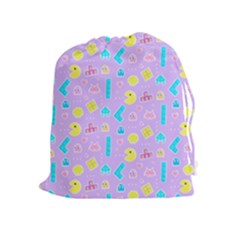 Arcade Dreams Lilac Drawstring Pouch (xl) by thePastelAbomination