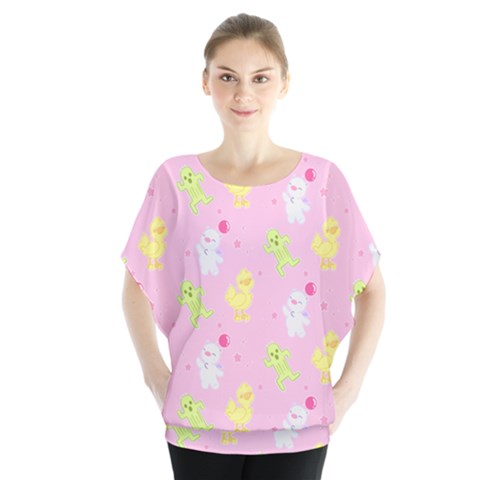 Pastel Adventure Batwing Chiffon Blouse by thePastelAbomination