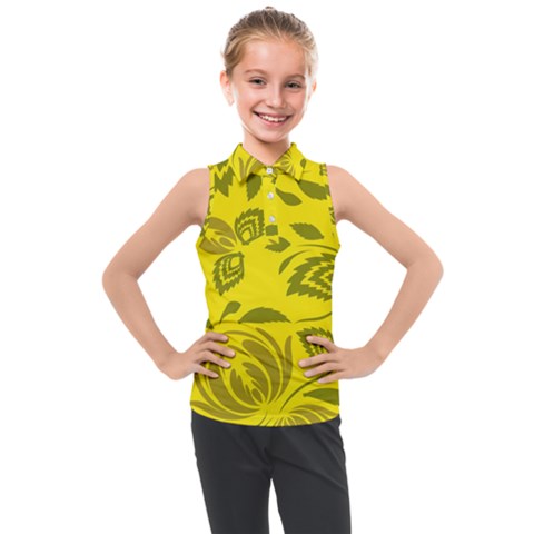 Folk Flowers Pattern Floral Surface Design Seamless Pattern Kids  Sleeveless Polo Tee by Eskimos