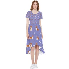 Cute Corgi Dogs High Low Boho Dress by SychEva