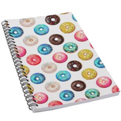 Delicious Multicolored Donuts On White Background 5 5  X 8 5  Notebook by SychEva