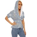 Folk flowers pattern Floral surface design Seamless pattern Lightweight Drawstring Hooded Top View3