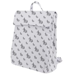 Grey Unicorn Sketchy Style Motif Drawing Pattern Flap Top Backpack by dflcprintsclothing