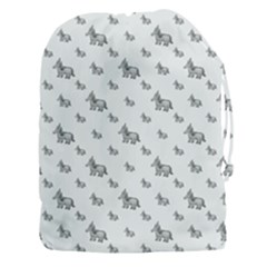 Grey Unicorn Sketchy Style Motif Drawing Pattern Drawstring Pouch (3xl) by dflcprintsclothing