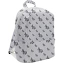 Grey Unicorn Sketchy Style Motif Drawing Pattern Zip Up Backpack View2