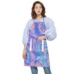 Blue Hues Feathers Pocket Apron by kaleidomarblingart