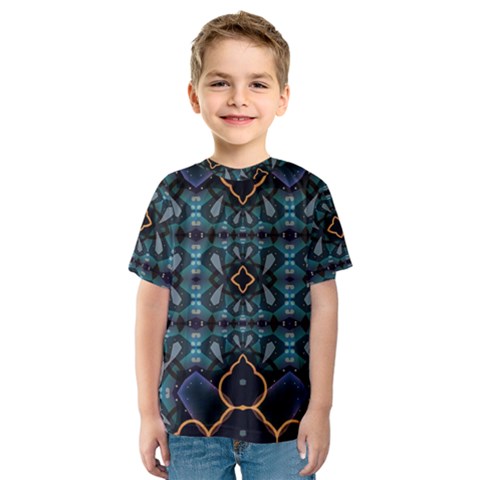 Blue Pattern Kids  Sport Mesh Tee by Dazzleway