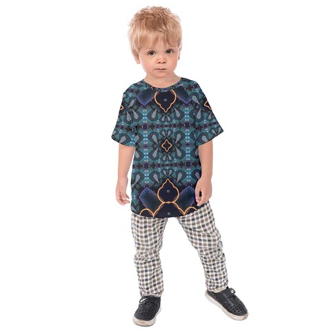 Blue Pattern Kids  Raglan Tee by Dazzleway