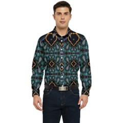 Blue Pattern Men s Long Sleeve  Shirt by Dazzleway